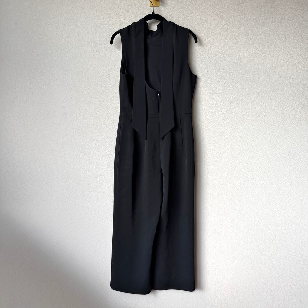 Club Monaco Black Tie Neck Cropped Leg Jumpsuit Size 6 - Picture 4 of 7